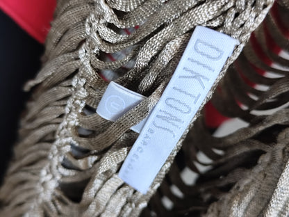 Écharpe/etole longue ajourée dorée métallisée Diktons.