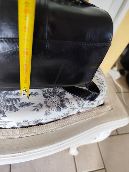 Sac à dos en cuir noir et boucles dorées -  Francinel