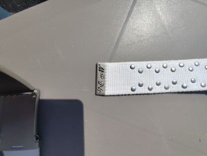 Ceinture blanche cloutée Melle DDP - 95 cm
