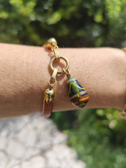 Parure collier et bracelet dent de castor