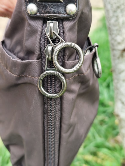 Sac bandoulière Lancaster marron chocolat en toile