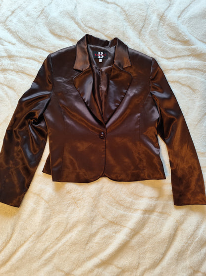 Veste blazer marron satiné Baraci – Taille 40/42