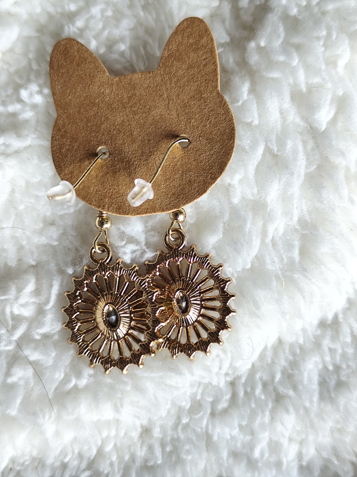 Parure collier et boucles d'oreilles soleil bohème strass multicolores