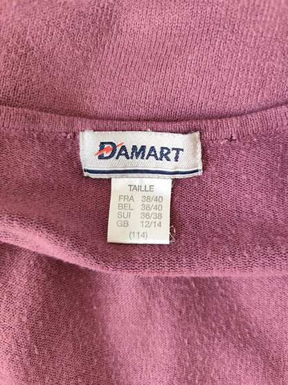 💜 Gilet Damart Vintage  – Broderies Florales – Taille 38