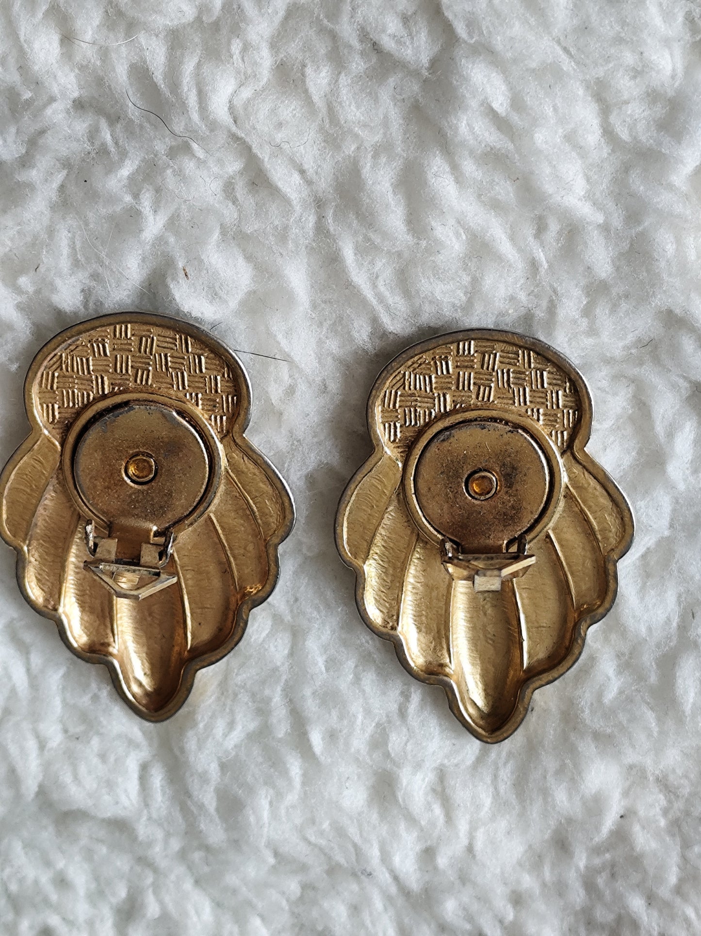 Boucles d’oreilles vintage dorées et noires – années 80/90