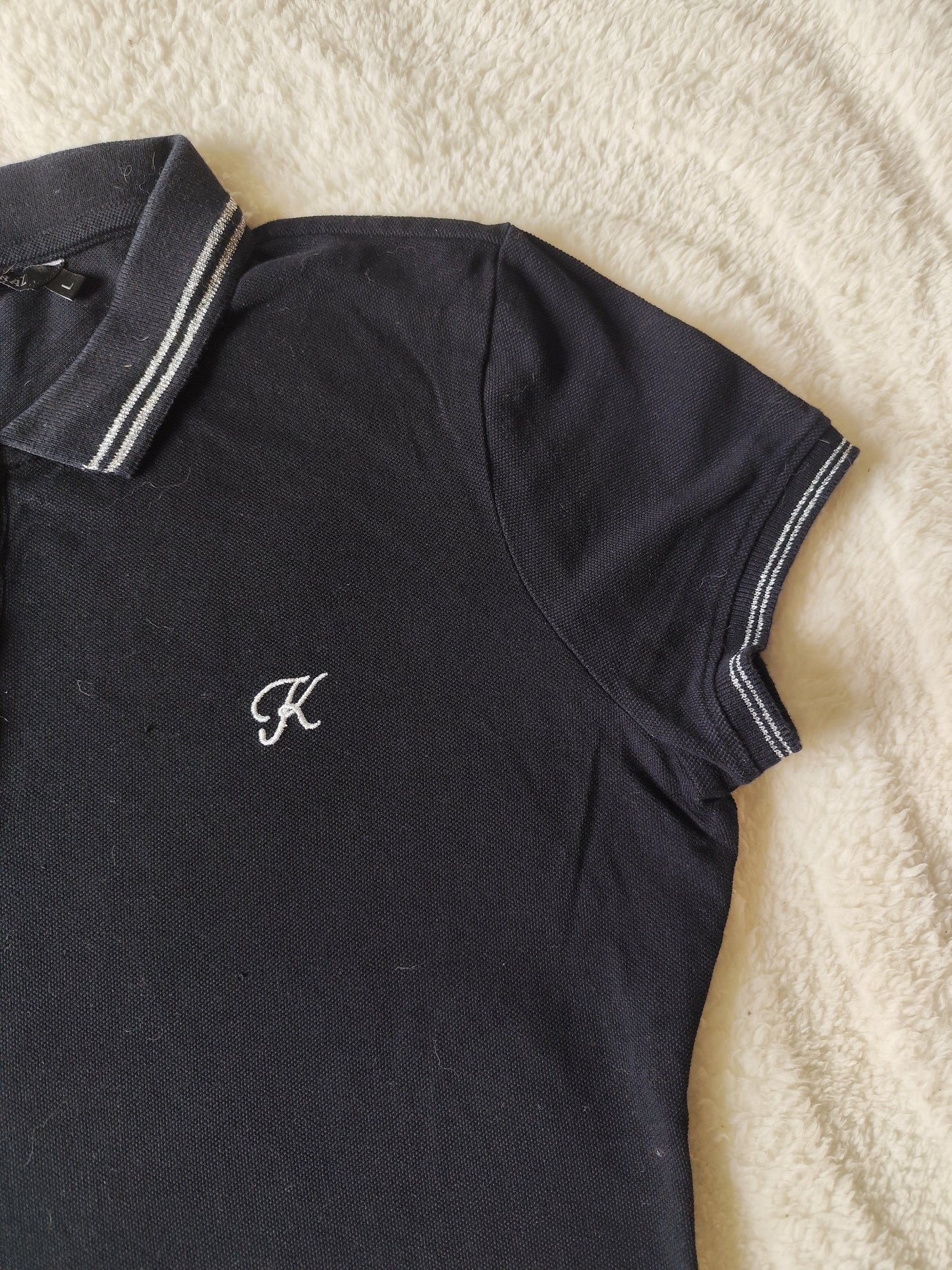 Polo noir à liseré argenté Kaporal - Taille L