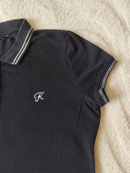 Polo noir à liseré argenté Kaporal - Taille L