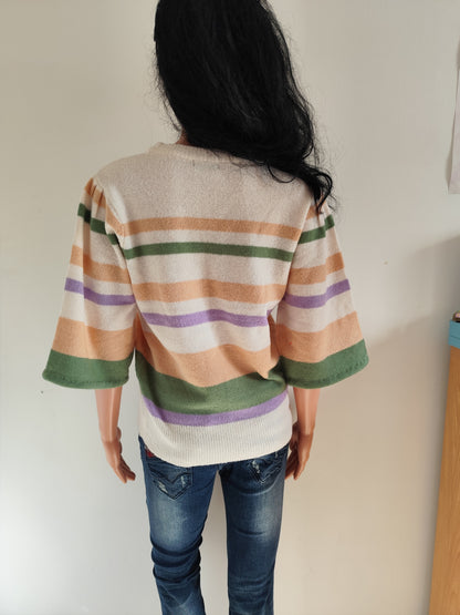 Pull léger à rayures pastel Influx – T. 38/40