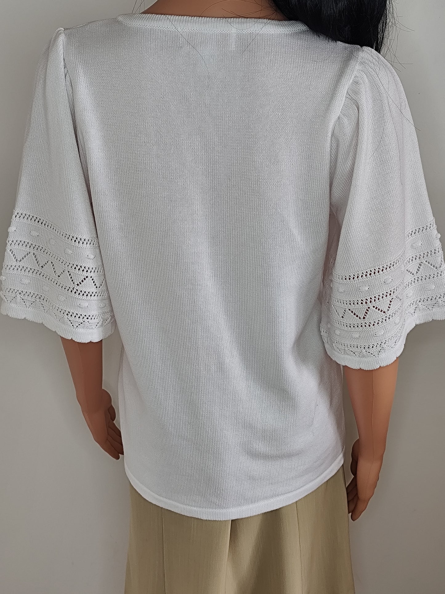 ✨ Cardigan Ajourné Afibel – Blanc Élégant – Taille 38/40