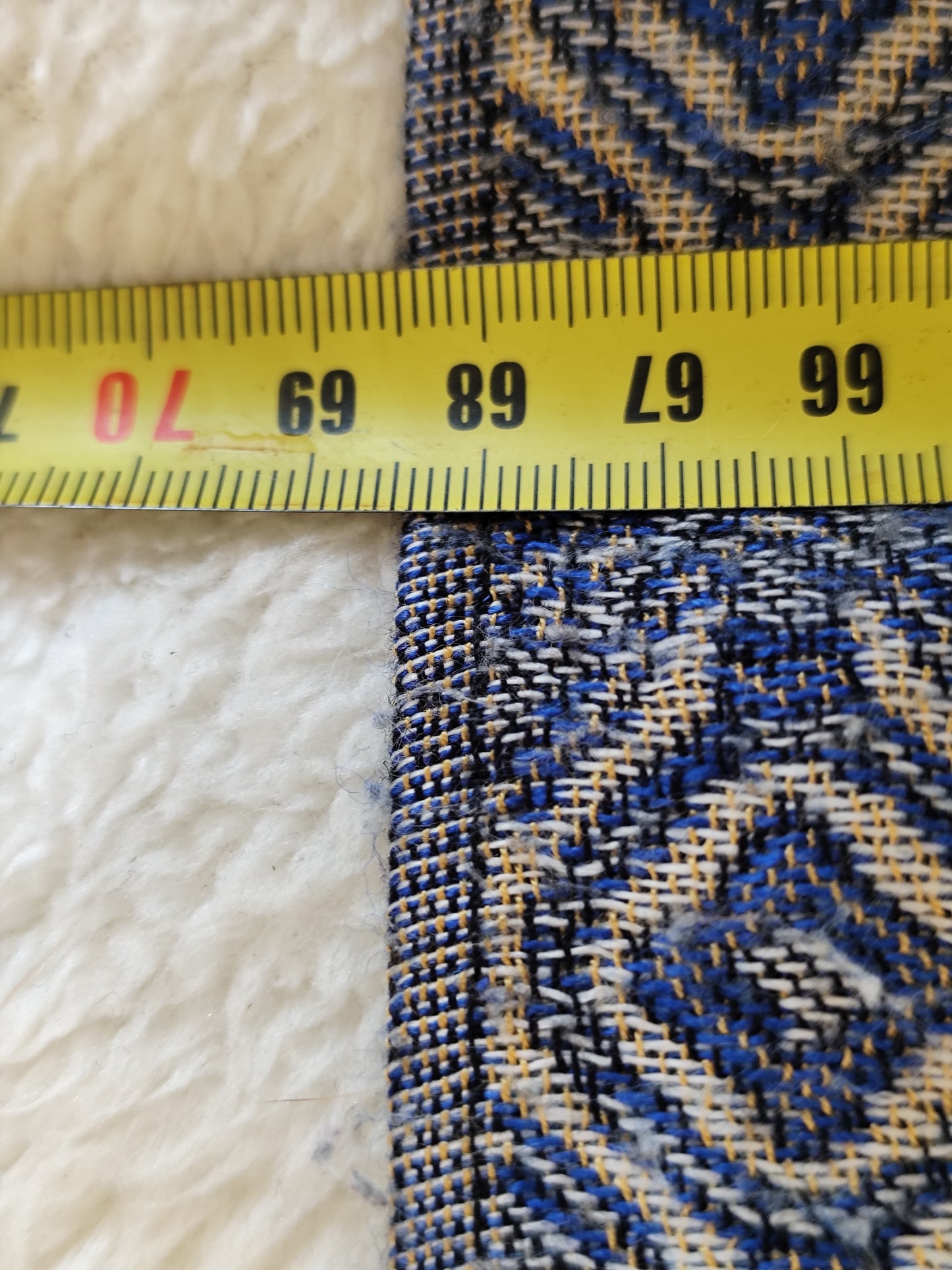 Grande écharpe vintage bleu imprimé Roma – 192x69 cm