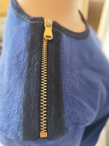 Pull bleu électrique à zip épaule Lauren Ralph Lauren -Taille 38