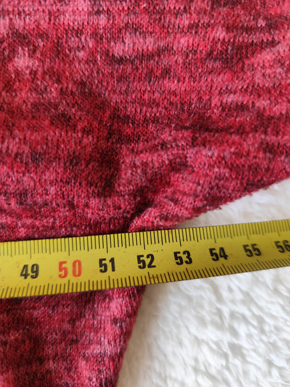 Top rouge chiné avec dentelle noire – Morgan – Taille S (convient M)