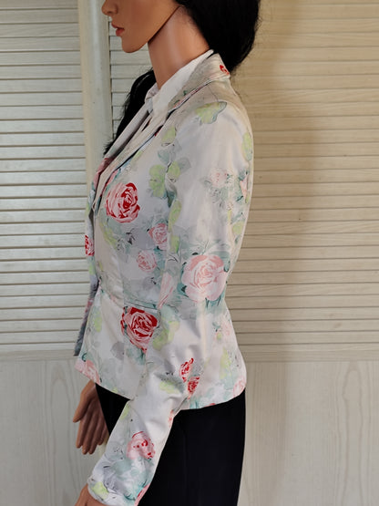 Veste cintrée fleurie Jennyfer en coton et doublée - Taille 36/38