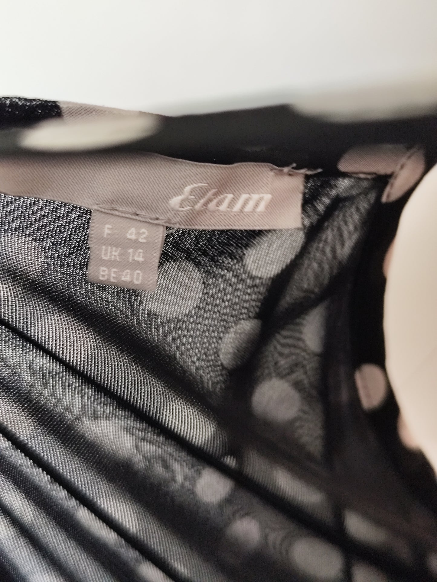 Robe noire à pois blancs Etam – Taille 42