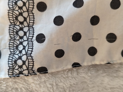 Foulard long à pois noir & blanc - style rétro chic 154x74 cm