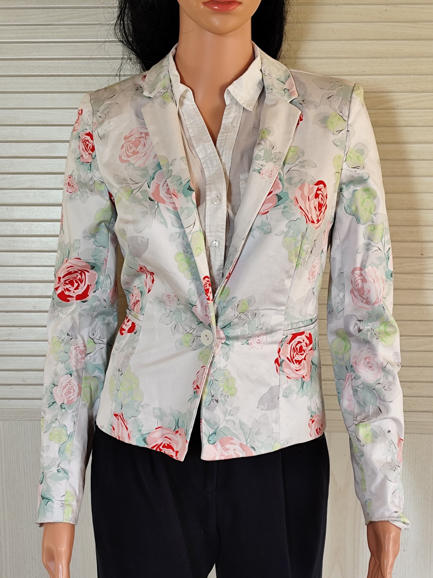 Veste cintrée fleurie Jennyfer en coton et doublée - Taille 36/38