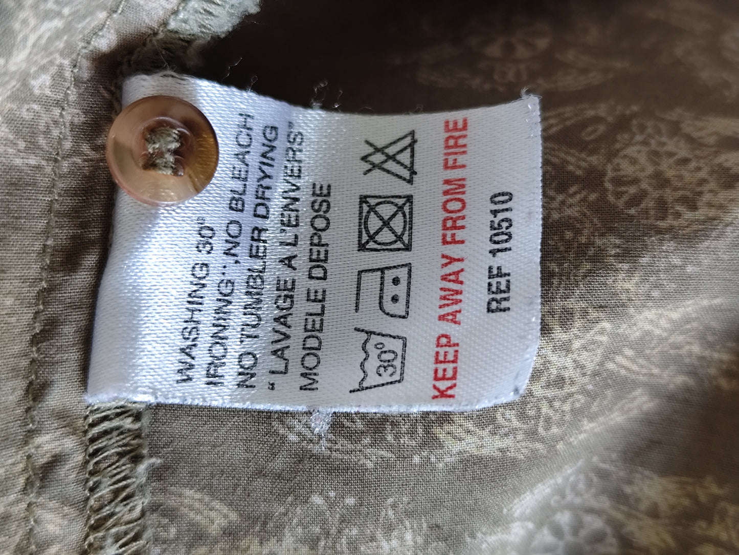 Tunique Miss Captain kaki motifs floraux – Taille 38