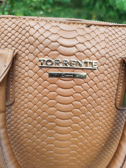 Sac Bowling Torrente Couture Camel Mouluré – Grand format