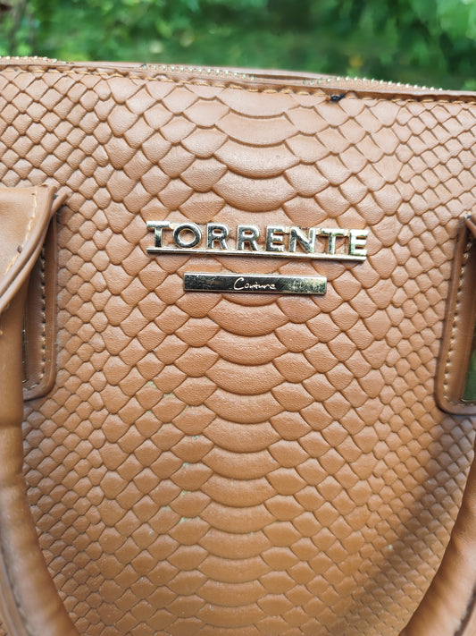 Sac Bowling Torrente Couture Camel Mouluré – Grand format