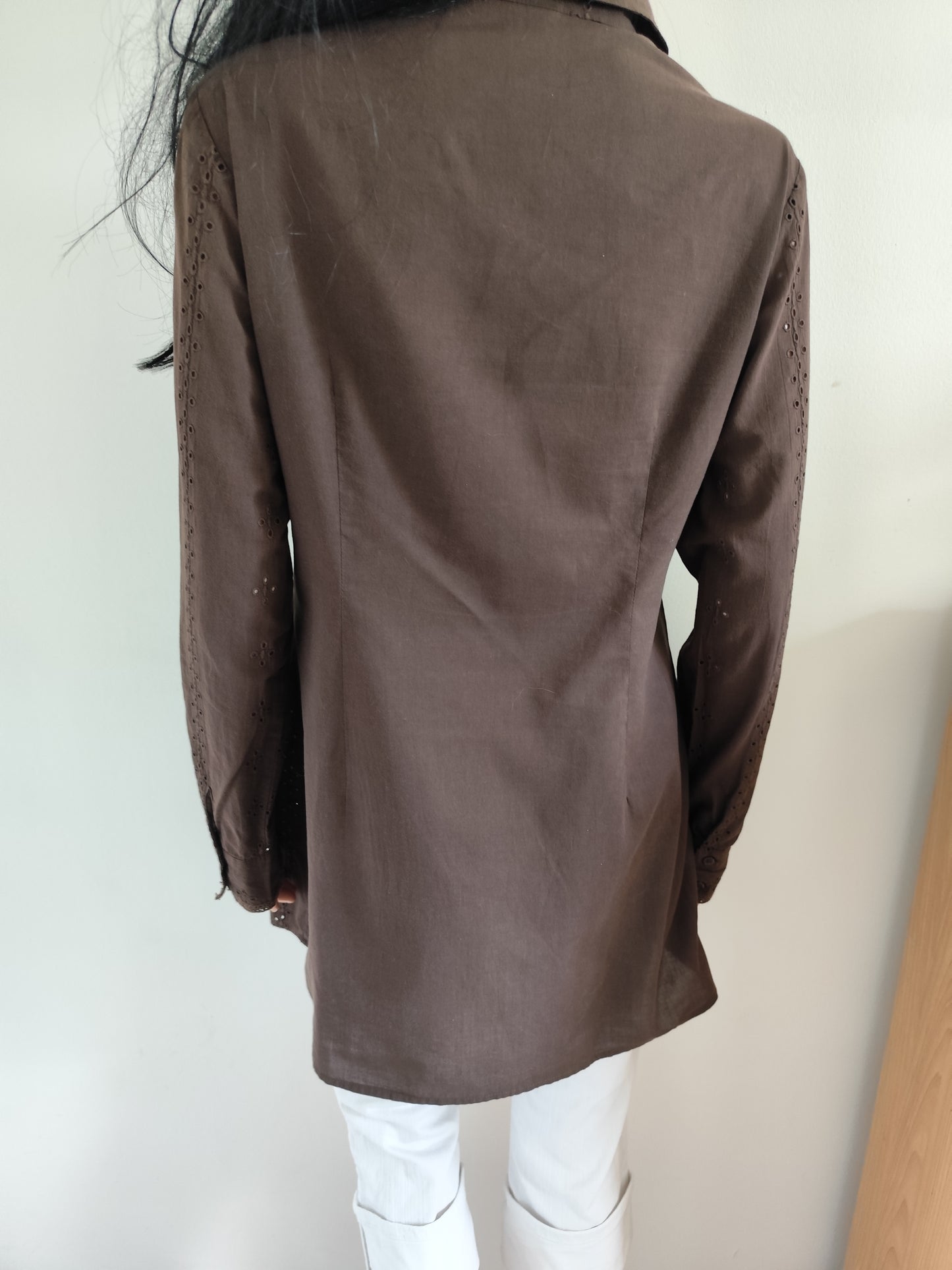 Tunique brodée marron chocolat – Jacqueline Riu – Taille 40