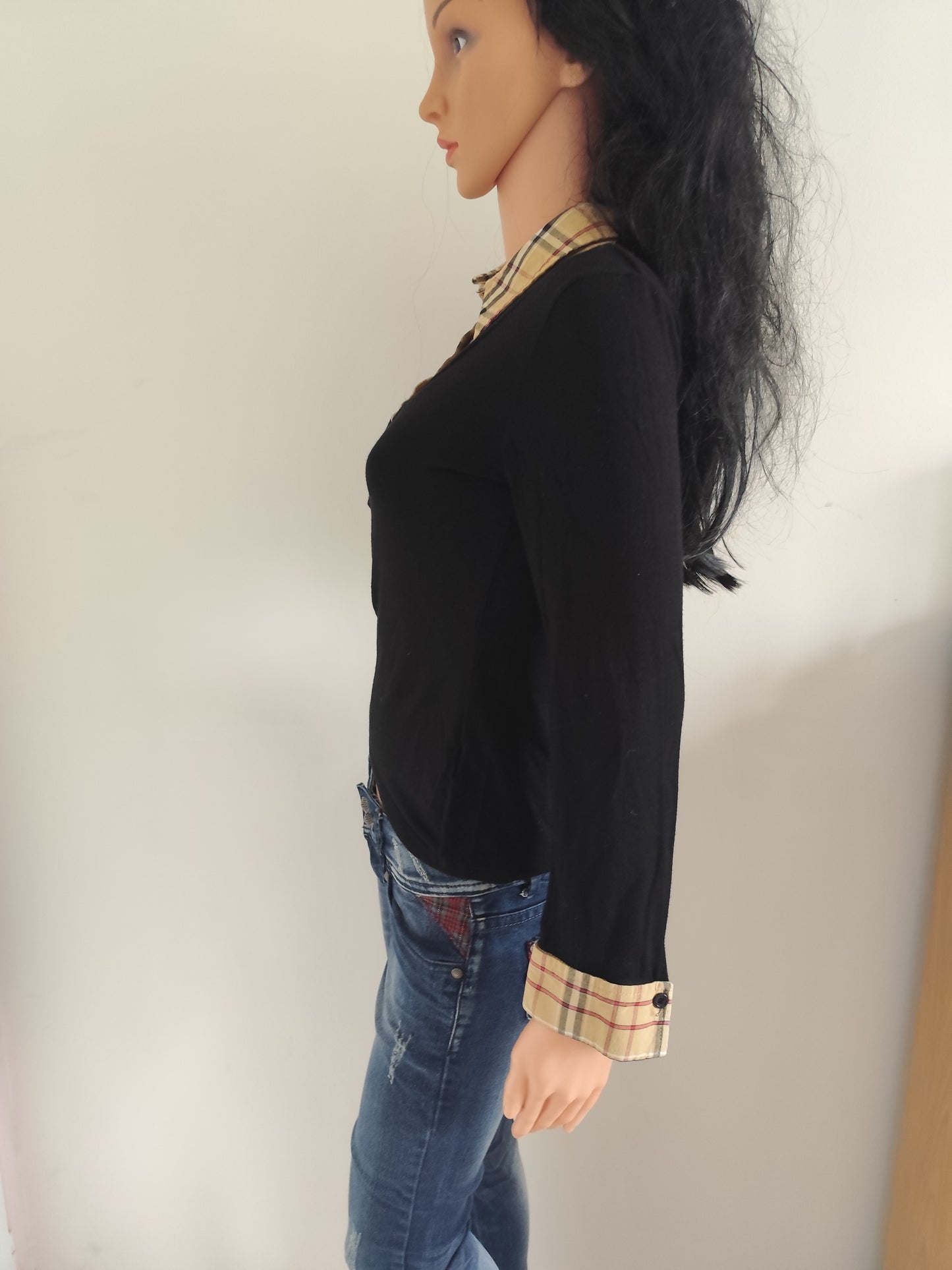 Top noir col chemise écossais Xanaka y2k - Taille 36/38