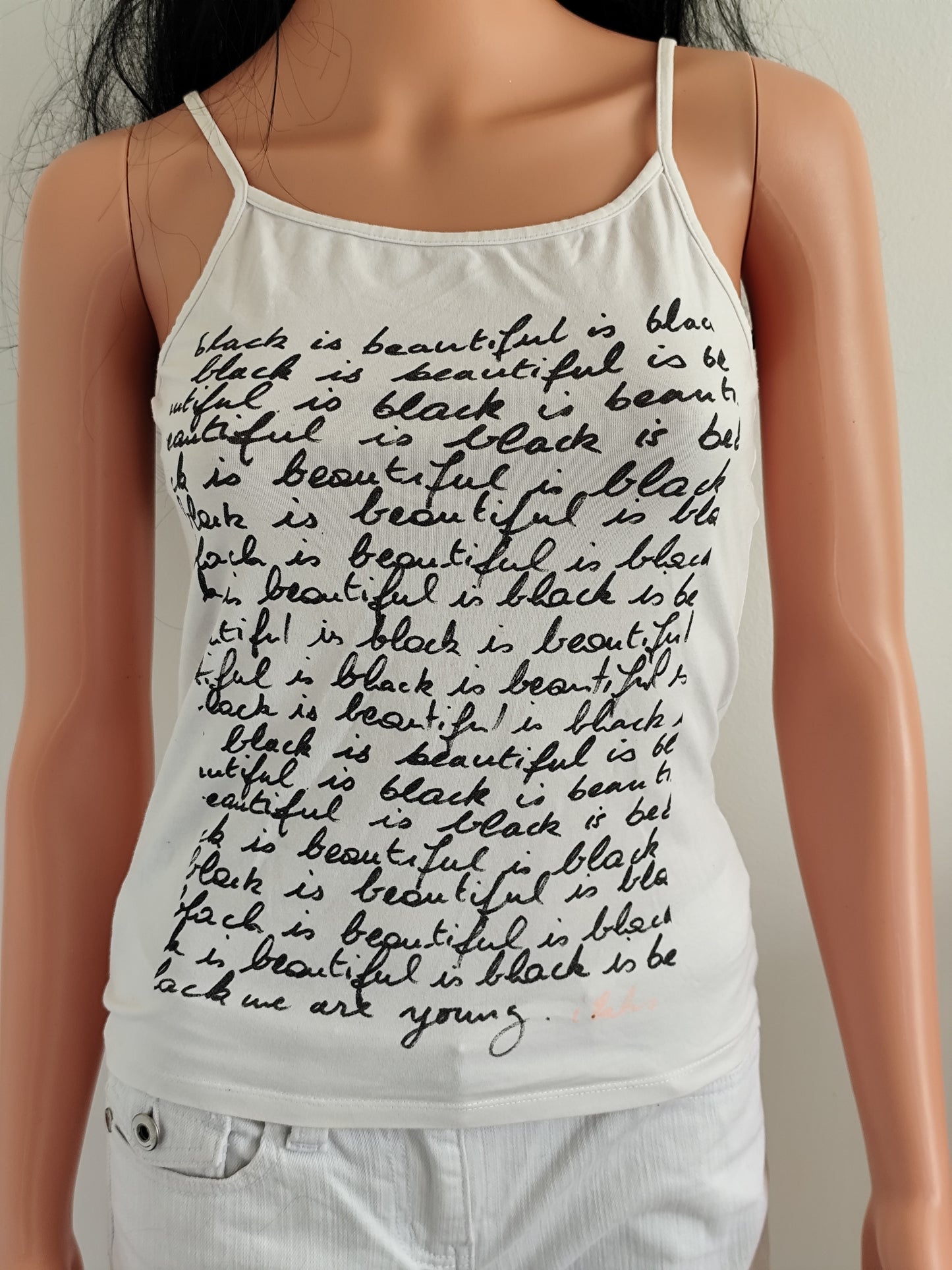 Top blanc IKKS à message manuscrit – Taille S/36/38