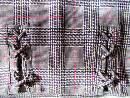 Robe Prince-de-Galles avec Détails Lacets – Élégance Vintage et Tendance Y2K - Taille 36/38