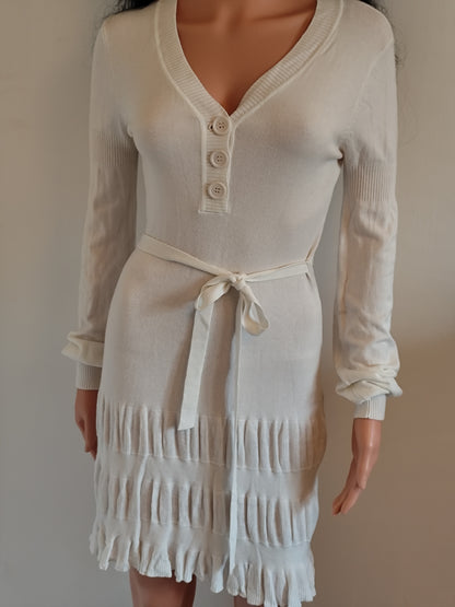 Robe blanche plissée Excelium – Taille 36/38