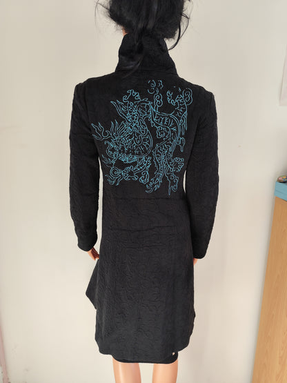 Manteau Desigual noir brodé – T. 38 (convient 36/38)
