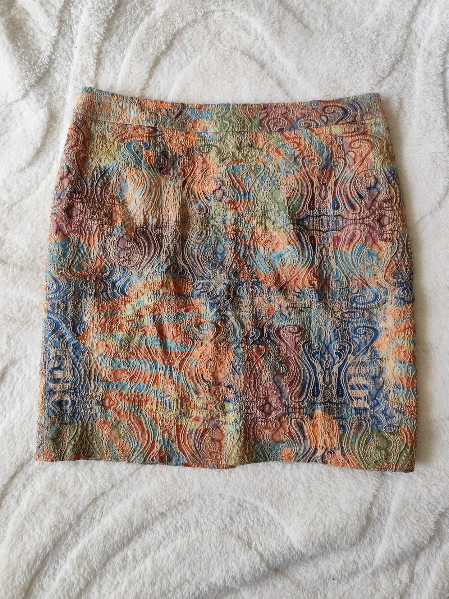 Jupe droite Amalfi – Multicolore texturée – Taille 40/42