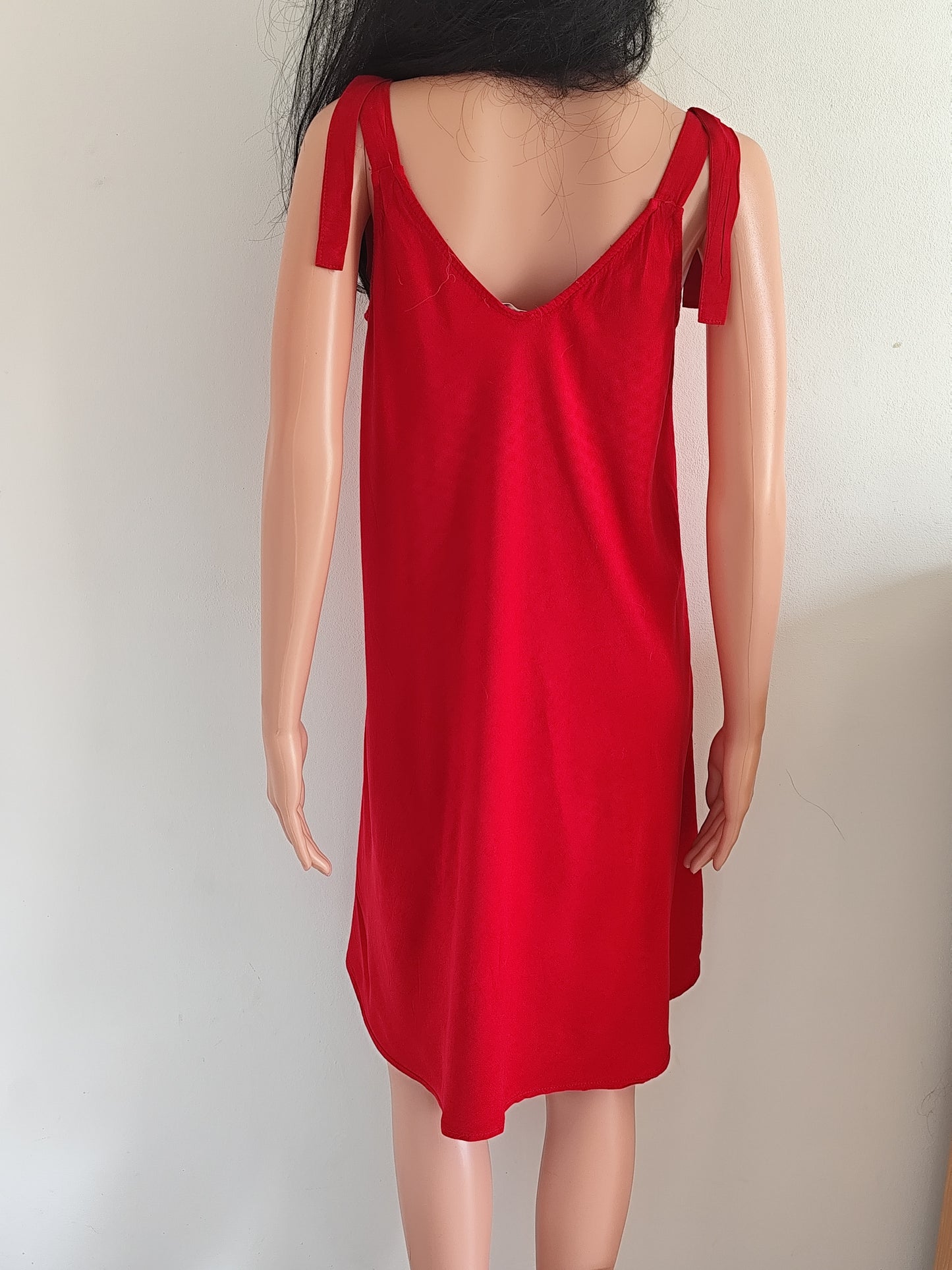 Robe fluide rouge – 100 % Tencel – taille 38/40 (estimée)