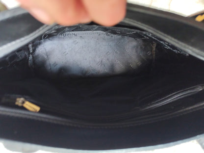 Sac cabas en cuir noir Hexagona