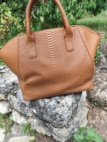 Sac Bowling Torrente Couture Camel Mouluré – Grand format