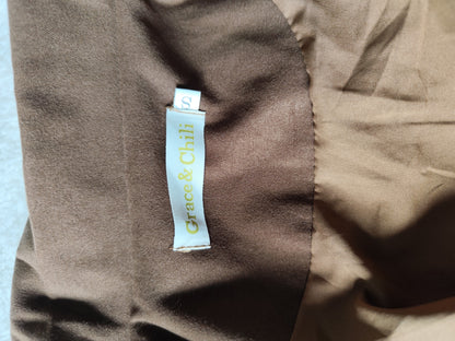 Veste cintrée longue style redingote chocolat – Taille S