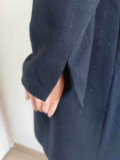 Manteau long noir rayé argenté Sinéquanone Paris – Taille 36