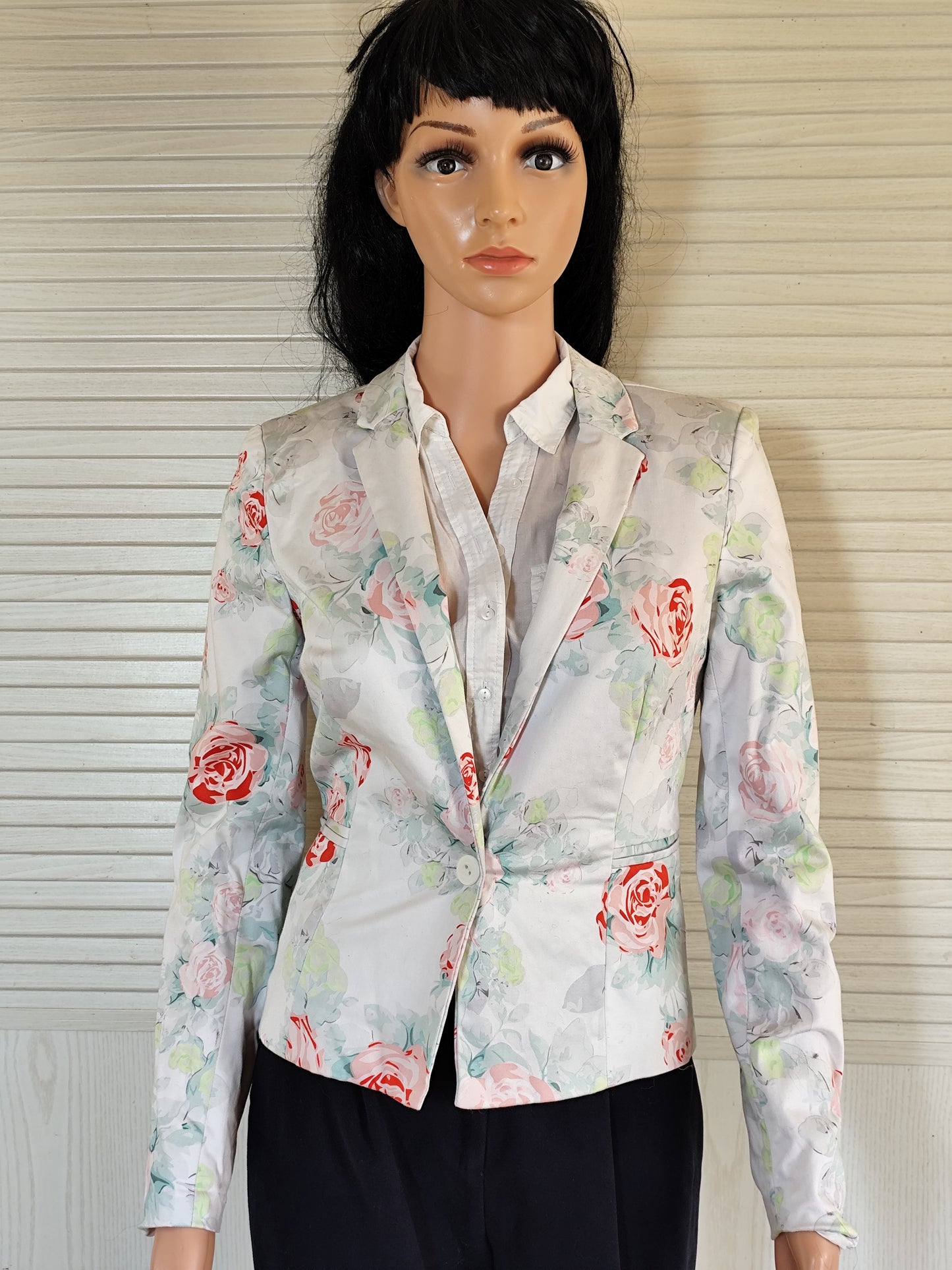 Veste cintrée fleurie Jennyfer en coton et doublée - Taille 36/38