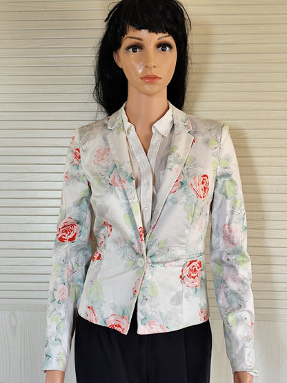 Veste cintrée fleurie Jennyfer en coton et doublée - Taille 36/38