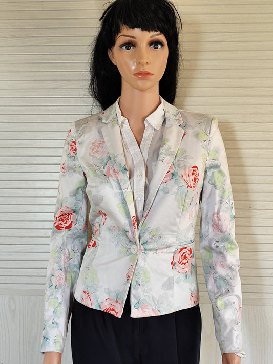 Veste cintrée fleurie Jennyfer en coton et doublée - Taille 36/38