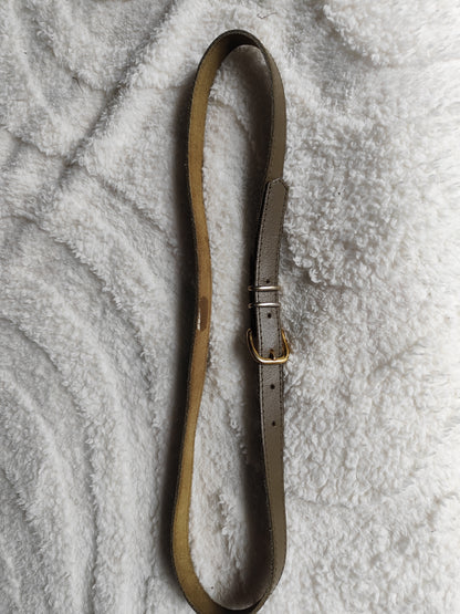 Ceinture fine en cuir kaki – 100 cm