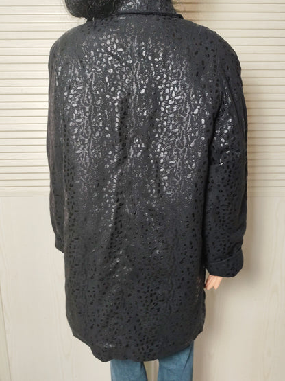 Manteau noir texturé brillant – C. Missaro – Taille 46