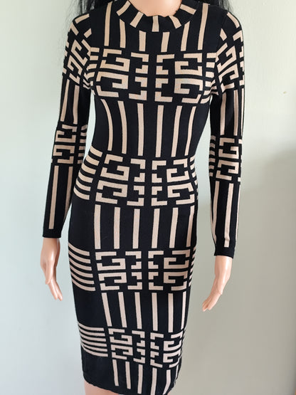 Robe moulante longue graphique Giorgia – Taille 36/38