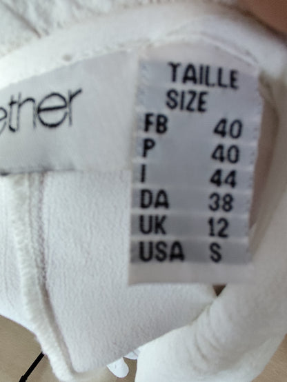 🤍 Chemisier Blanc Élégant Together – Détails Ajourés & Volants - Taille 38/40