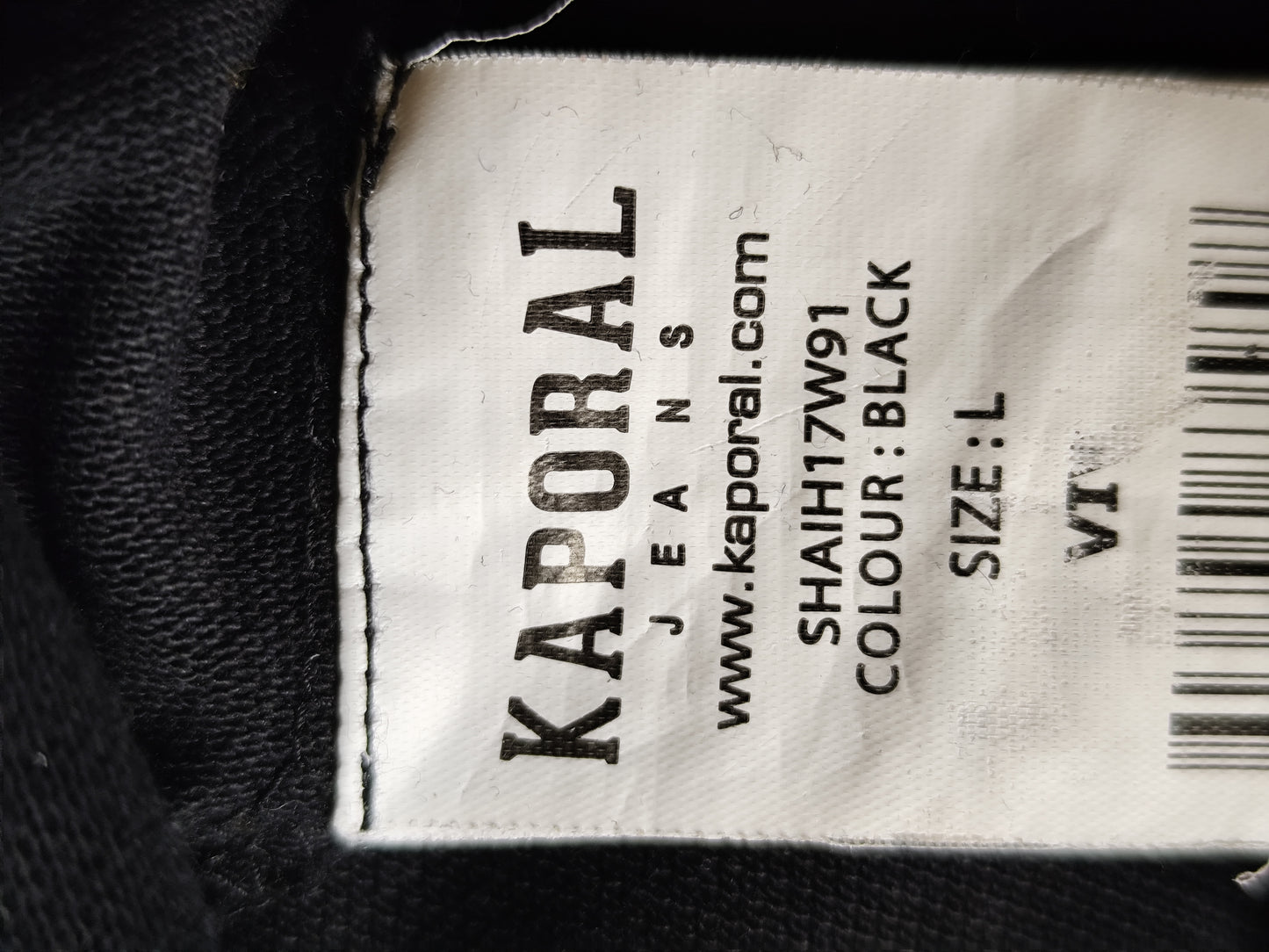 Polo noir à liseré argenté Kaporal - Taille L