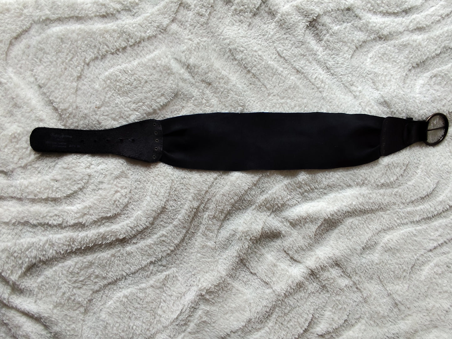 Ceinture large en cuir noir Pepe Jeans – boucle ronde - 80 cm