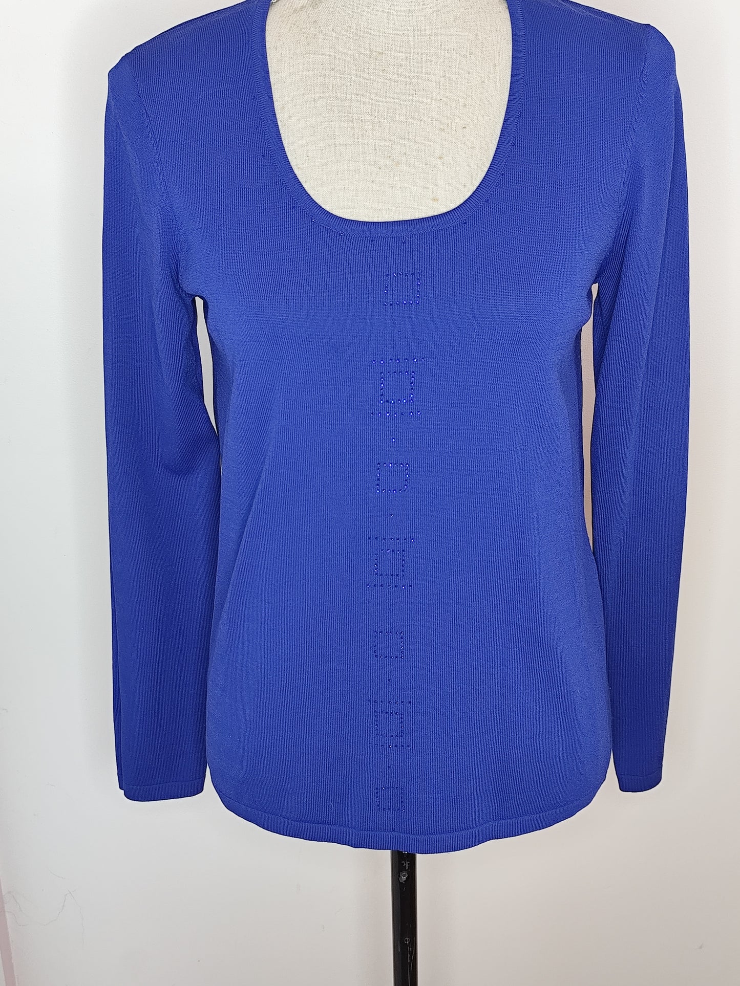 Haut Bleu Électrique Christine Laure – Taille 38/40 – Élégance Structurée