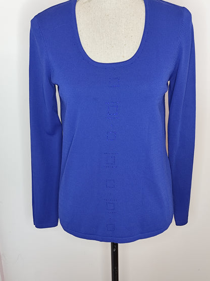 Haut Bleu Électrique Christine Laure – Taille 38/40 – Élégance Structurée