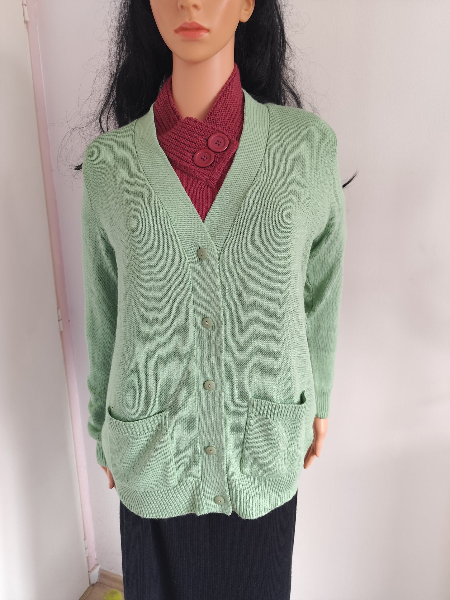 Grand gilet vert amande – Damart - Taille 38/40