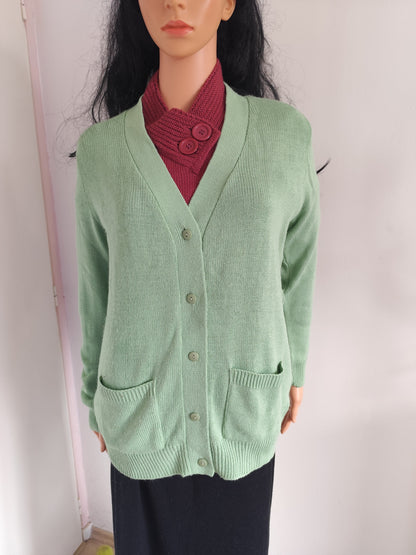 Grand gilet vert amande – Damart - Taille 38/40