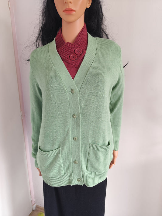 Grand gilet vert amande – Damart - Taille 38/40