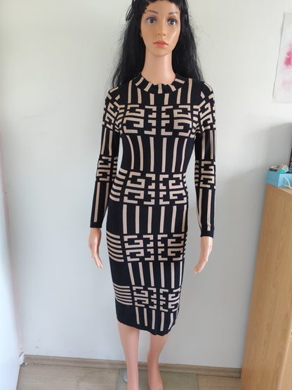 Robe moulante longue graphique Giorgia – Taille 36/38